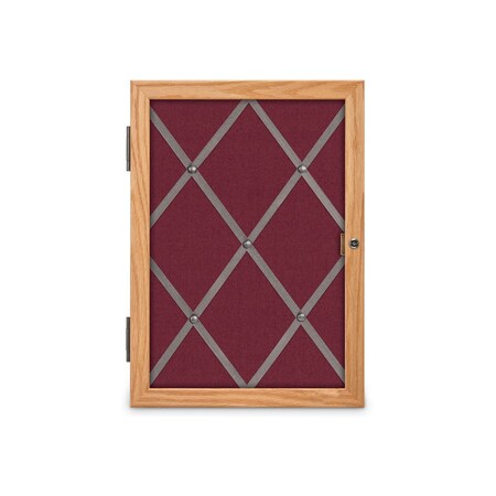 United Visual Products Sliding Door 8" Wood Framed Display Case, UVDC1650-OAK-ULTMAR UVDC1650-OAK-ULTMAR